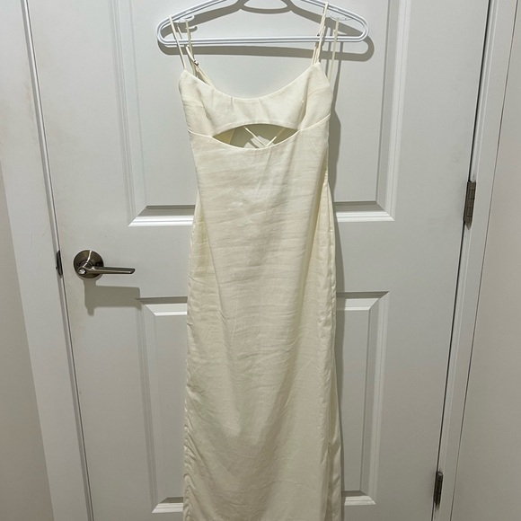 Zara Cut Out Linen Blend Dress - Picture 3 of 3